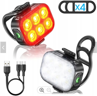 2x svetlo na bicykel SPECTRE Q5 200lm predné zadné 6LED